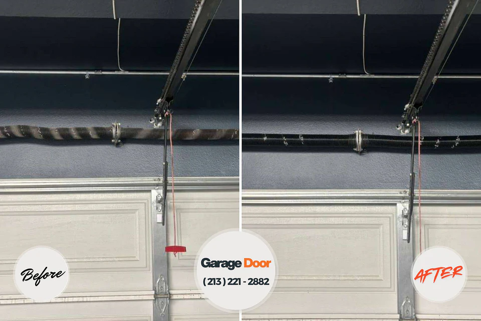 Before and after: garage door repair Milton, LA
